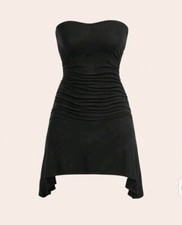 Ruched Side Asymmetrical Hem Tube Dress. Size S 