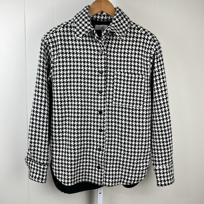 WAYF Where Are You From Shacket Jacket Womens XS Black White Houndstooth