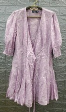 Used Ralph Lauren Floral Print V Neck Wrap Dress Lilac Size 4