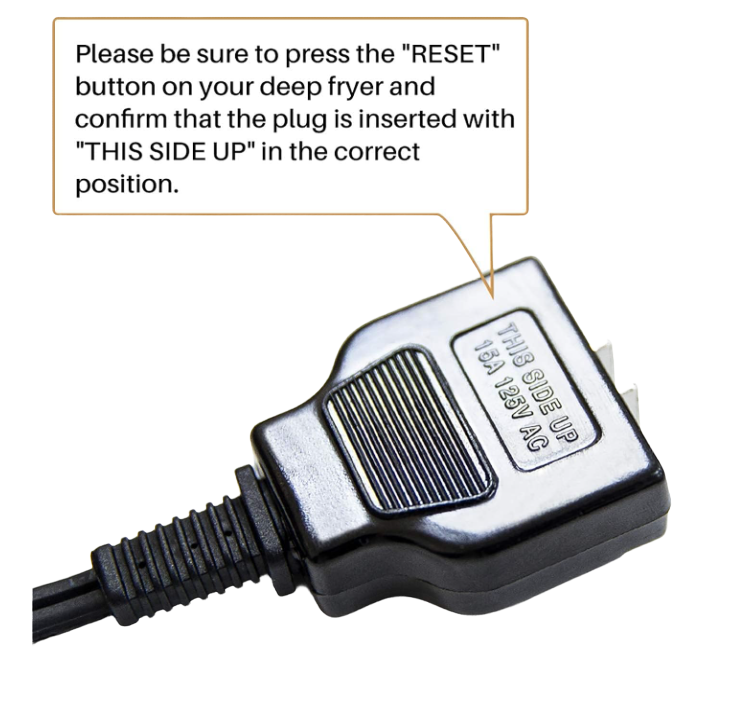 Deep Fryer Power Cord Fit Masterbuilt and Butterball Turkey