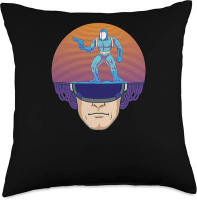 Virtual Reality Gamer VR Video Game Vintage Retro Gaming Throw Pillow