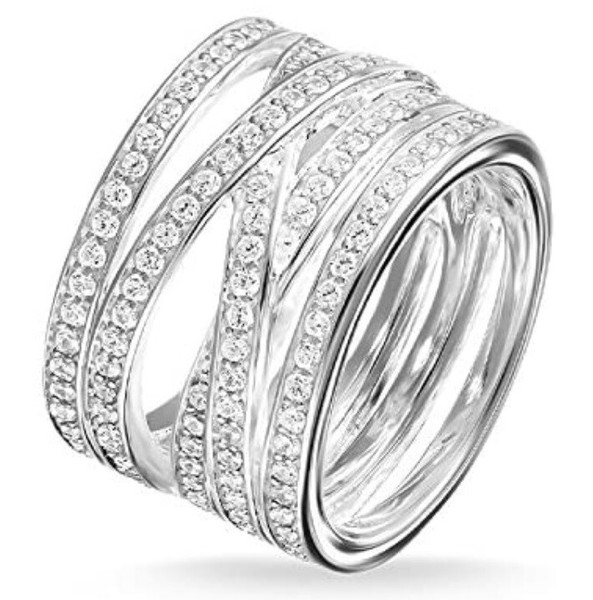Thomas Sabo Ring Eternity Damenring Silber 925 Neu Zirkonia TR2013-051-14 Gr 56-image