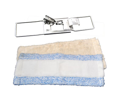 Bodenwischer Halter 42cm + Tuch BLAUEXTREM und WEISSEXTREM kompatibel mit Hara