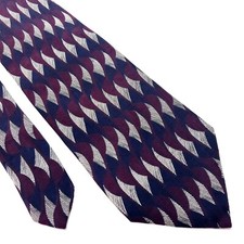 Ferrell Reed Silk Tie Red Blue Geometric England Wide