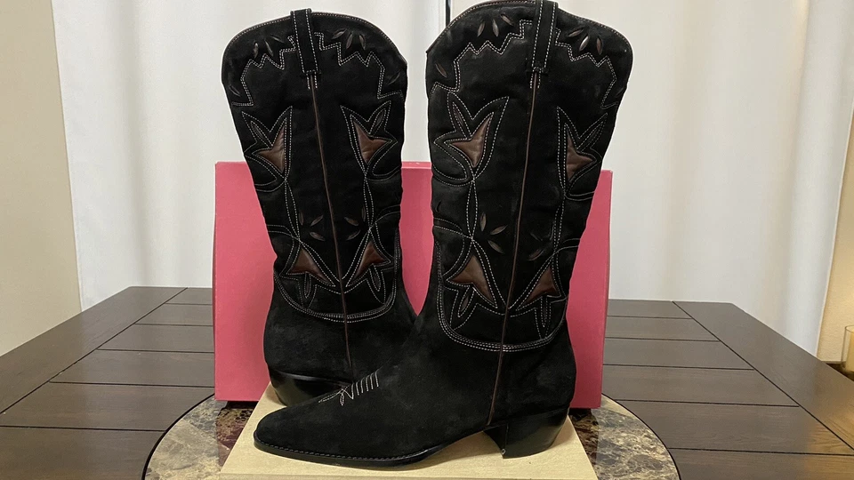 Botas vaqueras Vaneli negras occidentales JESSOP de colección para mujer con recortes talla 8M nunca usadas Foto 2 de 4