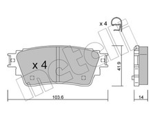 METELLI Bremsbeläge Bremsbelegsatz hinten für Mitsubishi Eclipse Cross