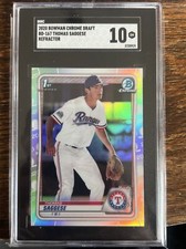 2020 Bowman Chrome Thomas Saggese Refractor #BD-167 GRADED 10