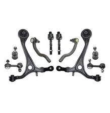 10Pc Steering & Suspension Kit Lower Control Arms Ball Joints Tie Rods Sway Bars