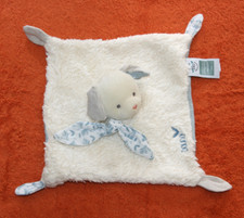 DOUDOU ET COMPAGNIE DOUDOU BOTANIC CHIEN PLAT BLEU  ECRU COTON BIO DC3965 KOM9