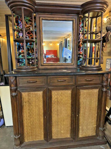 Stiles Brothers Rattan gondolla hot air baloon style Bar Set