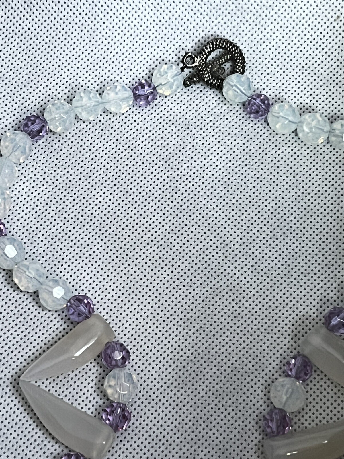 Faceted CRYSTAL Bead Quartz Statement Necklace 21… - image 4