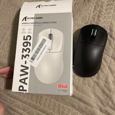 Attack Shark Ultralight Wireless PAW3395 X3 Gaming Mouse Black