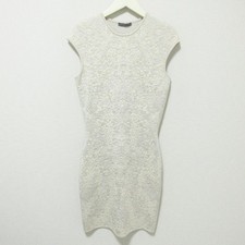 Alexander McQueen Flower Jacquard Knit Sleeveless Dress S Grey Women USED