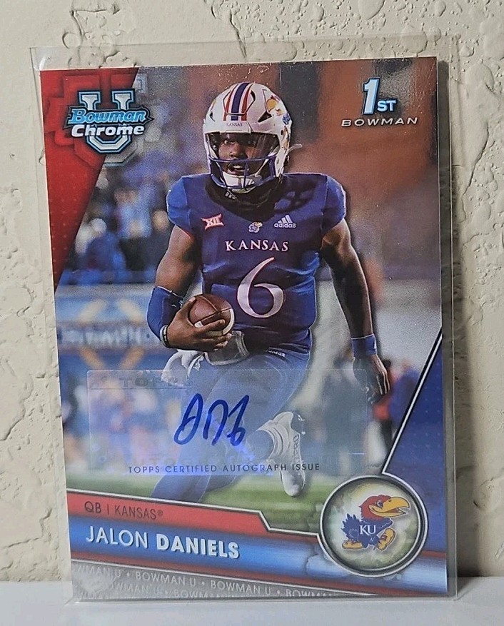 2023 Bowman University Chrome Jalon Daniels Auto 1st Bowman True Rookie Kansas🔥