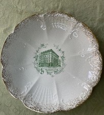 Vintage House & Herrmann Souvenir Plate 9-1/2” Gold Trim Wheeling WV