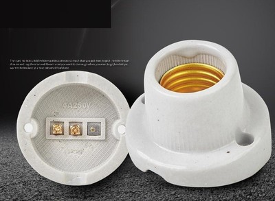 1x E26 E27 Light Socket Porcelain Ceramic Screw Socket Lamp Holder Bulb Base