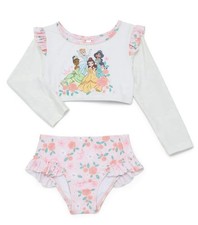 Disney Princess Girls 2pc UPF 50 Rash Swimsuit Size 18 Months NWT