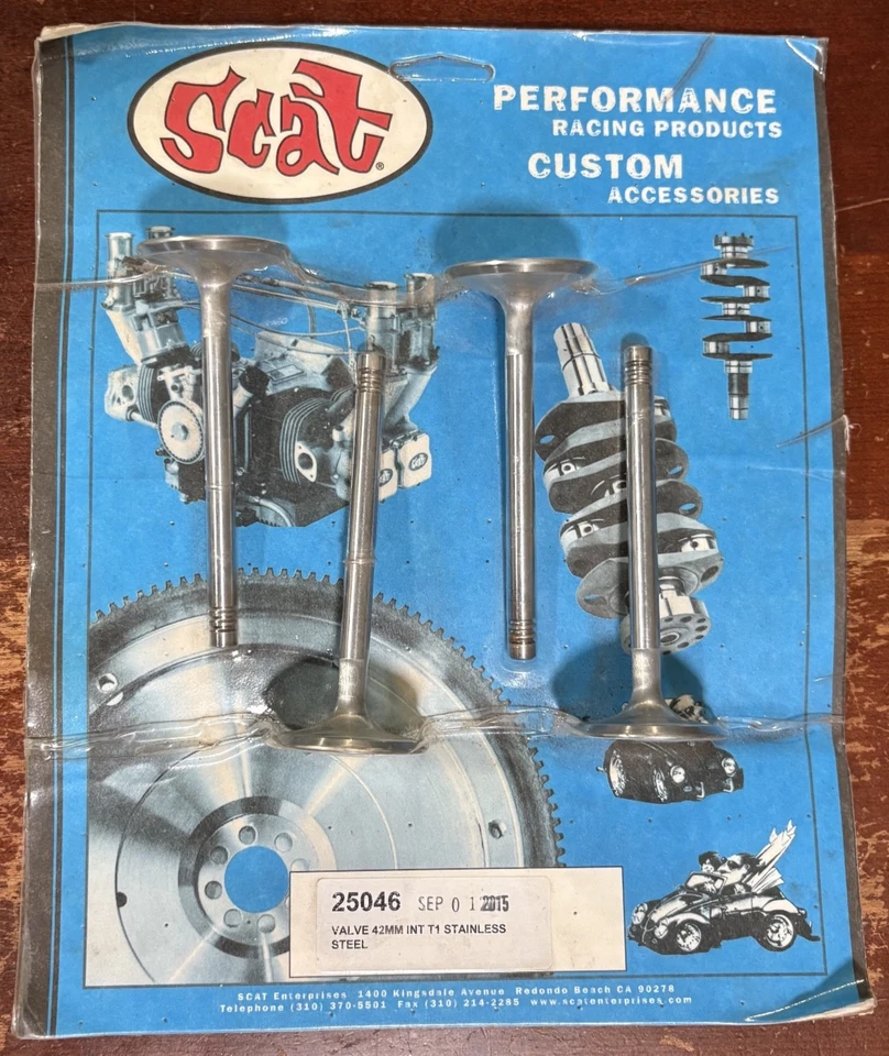 Válvula de admisión SCAT 42 MM T1 acero inoxidable #25046 - ¡NUEVA EN PAQUETE! Foto 2 de 4