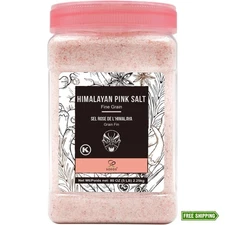Soeos Himalayan Pink Salt Fine Grain 80oz (5 lb) Kosher Sea Salt (78 characters)