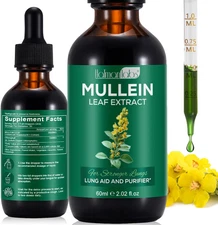 Mullein Drops for Lungs, Mullein Leaf Extract for Lungs, Natural Mullein Herbal