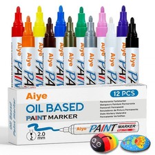12x Colours Paint Marker Pen Waterproof Oil Markers Car Tyre Metal Permanent