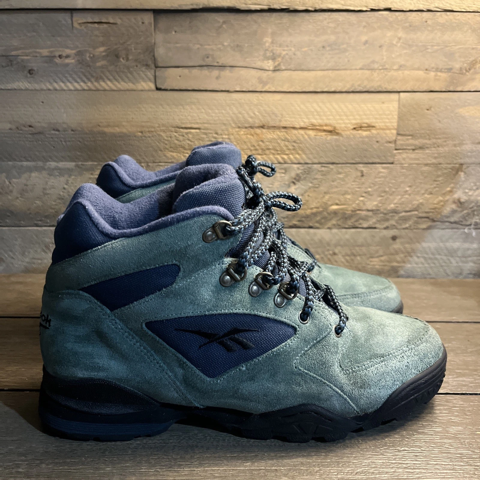 Vintage Reebok Hexalite Hiking Camping Boots Blue Suede Leather 9.5
Opens in a new window or tab