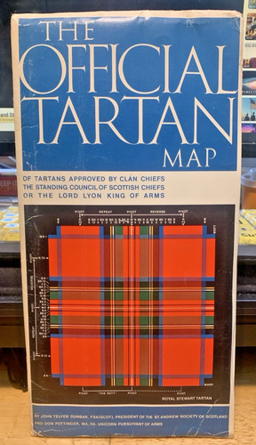 Vintage THE OFFICIAL TARTAN MAP by John Telfer Dunbar - Elm Tree Books - London