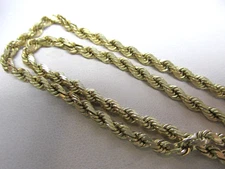 UNISEX    18 inch 3 mm 14k Solid Gold Diamond Cut Rope Chain Necklace MAKE OFFER