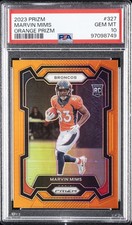 2023 PANINI PRIZM ORANGE PRIZM #327 MARVIN MIMS 221/249 PSA 10