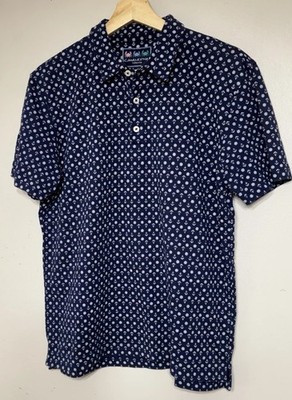 Charleston Threads Performance Polo Mens Medium Nautical Short Sleeve Golf Shirt