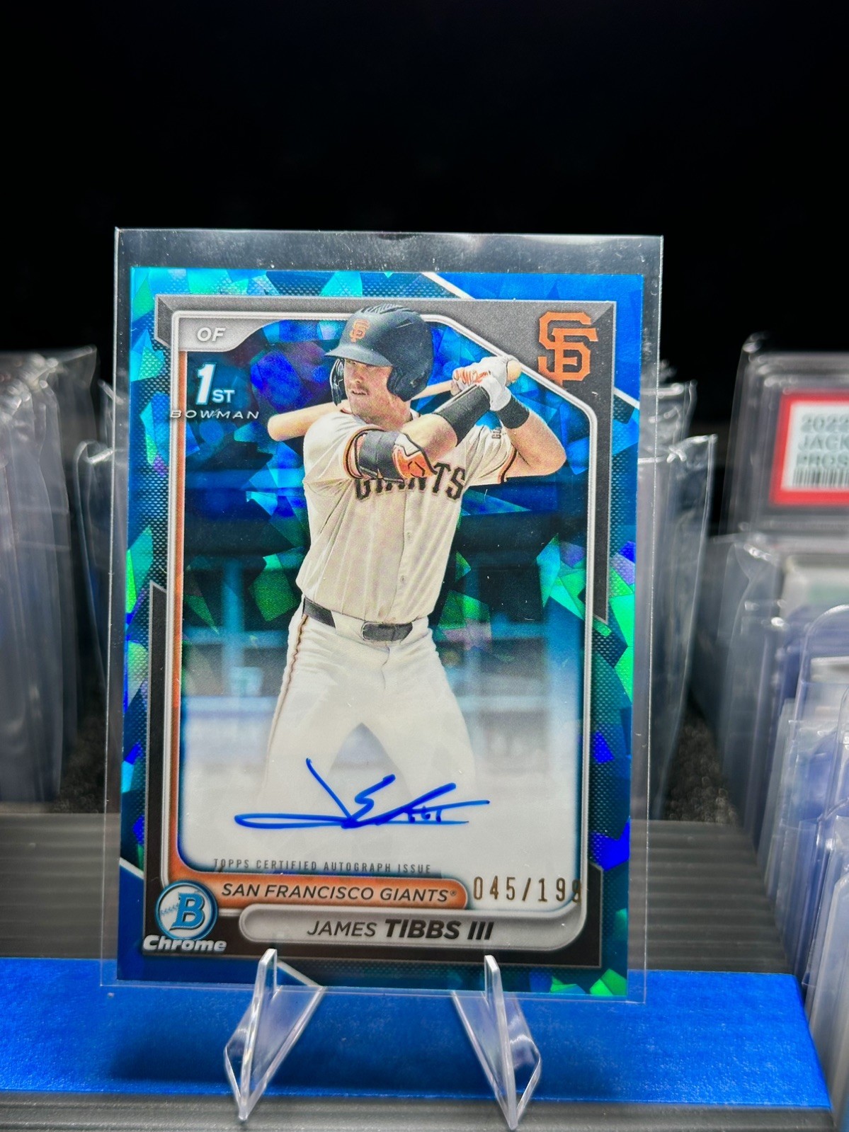 2024 JAMES TIBBS III 1st BOWMAN CHROME AUTO SAPPHIRE REFRACTOR /199 
