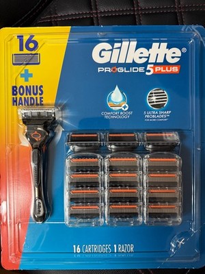 Gillette ProGlide 5 Plus Razor Cartridges Men's Refills 16 Pack with 1 Handle