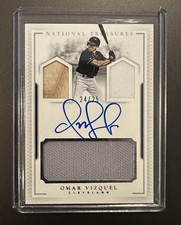 2016 Panini National Treasures Omar Vizquel game worn jersey bat auto #24/25