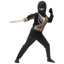CHARADES BLACK NINJA AVENGERS SERIES IV HALLOWEEN COSTUME BOYS SMALL 6-8 84440