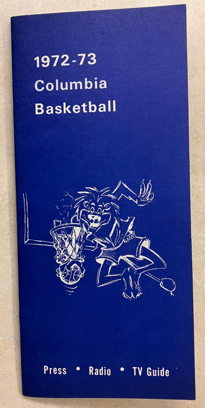 1972-73 Columbia Men's Basketball media guide (NCAA)