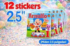 12 Pz PLIN PLIN 2.5" Sticker Label for Bag Treat Box ,party Favor