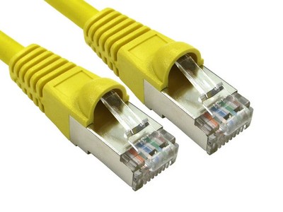 2 x CAT6 RJ45 15m gelb Ethernet Kabel Netzwerk LAN Leitung Fast Speed Router zu PC