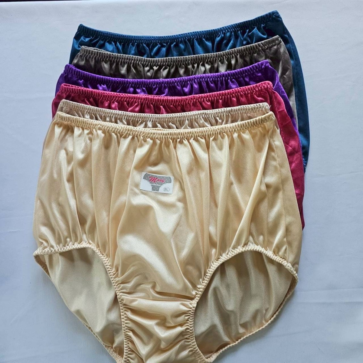 Granny Panties Plus Underwear Woman Soft Silky Nylon Briefs High