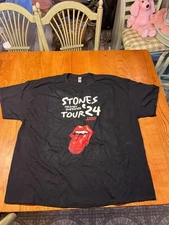 ROLLING STONES TOUR '24 HACKNEY DIAMON CONCERT T-SHIRT 3 XL Black 2024