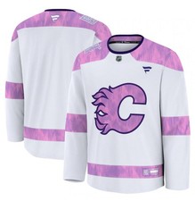 Fanatics Calgary Flames Hockey Fights Cancer White Jersey 2024 NHL Size L NEW