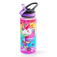 Cute Water Bottle with Straw for School Kids Girls, BPA FREE Tritan  Leak Pr...