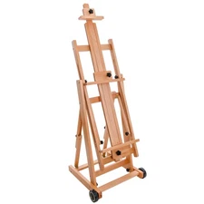U.S. Art Supply Master Multi-Function Studio Artist Wooden Easel, Adjust H-Frame