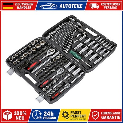 216 Pcs 1/2'' 3/8'' 1/4'' Socket Wrench Bit Set Ratchet Spanner Car Repair Tool Kit
