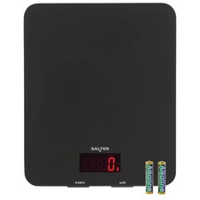 Image of Salter Digital Kitchen Scale Electronic Glass Platform Easy Read Display Black