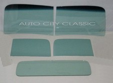 1940 1941 1942 Ford Pickup Glass 2pc Windshield Door Rear Back Green Set