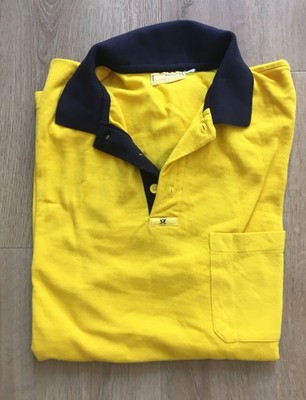 Original Retro Deutsche Post Design Polo Hemd Größe L Berufsbekleidung GELB
