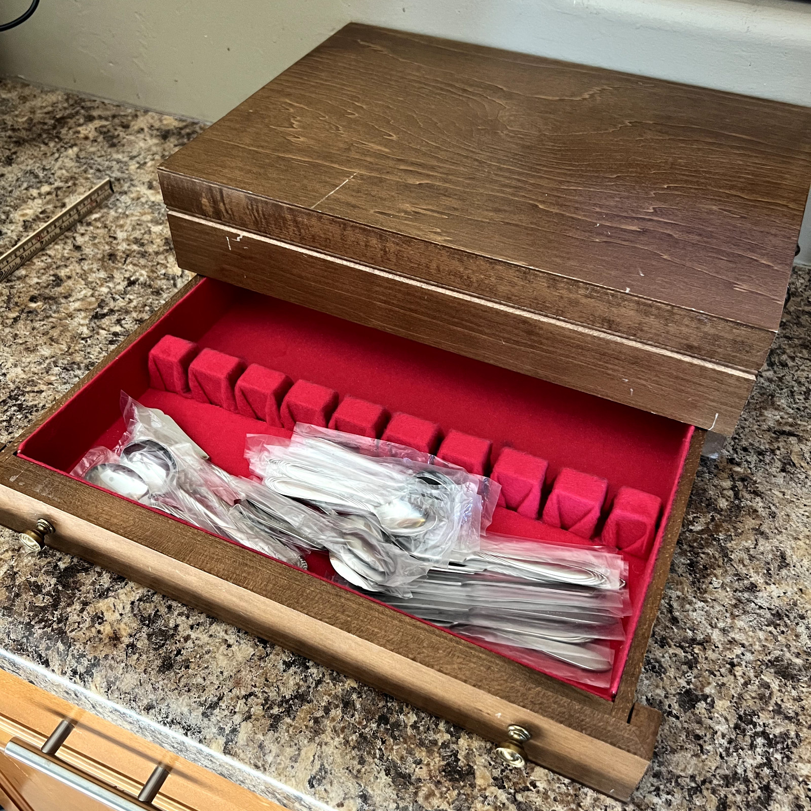 Nakazato Stainless Flatware Set 87 Pc Japan Dotted Swirl 6 Place Setting Serving