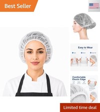Disposable Bouffant Caps, 21inches Hair Net, Elastic Dust Cap for Food Servic...