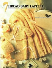 Thread Baby Layette Afghan Bonnet Jacket Booties Annie's Crochet Pattern Leaflet