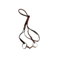 Leather Headstall w/ Copper Mouth Eggbut Snaffle Bit, Horse Tack Bridle 